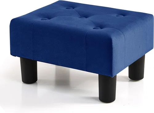 Miniatura 27 de BRIAN & DANY Taburete pequeño para pies, taburetes de lino con patas, reposapiés pequeño estable para sala de estar, beige
