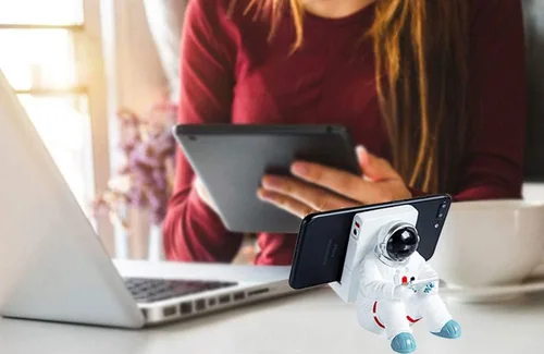 Miniatura 5 de Soporte de teléfono para escritorio, soporte creativo de astronauta para teléfono celular, tabletas, soporte de teléfono para iPhone, iPad, teléfono