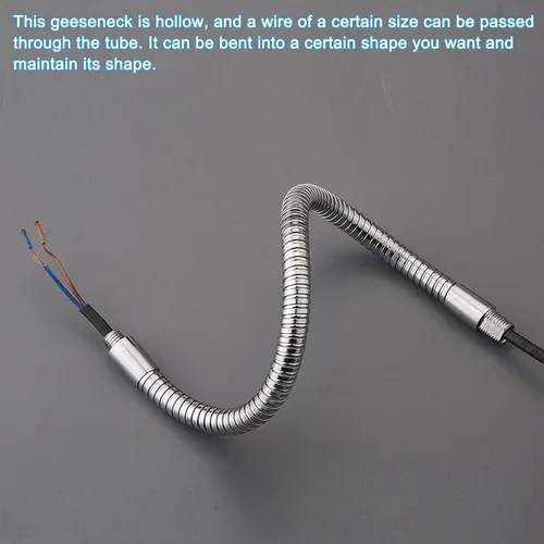 Miniatura 4 de PATIKIL Manguera universal de cuello de cisne de 3.9 pulgadas, 1 manguera de metal flexible flexible de rosca fina M10, extensión de tubo suave