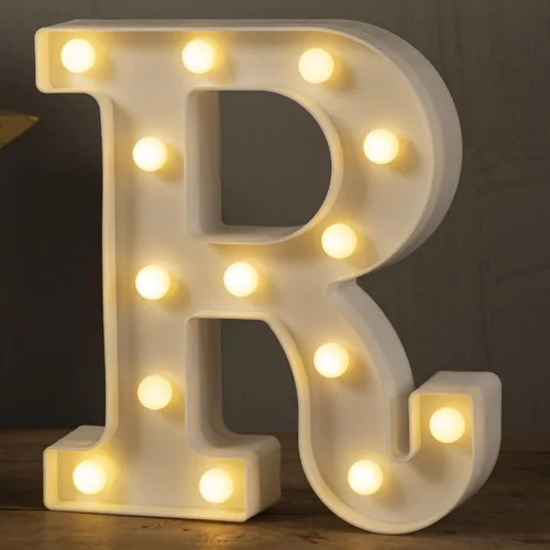Miniatura 16 de HXWEIYE Letras iluminadas con luces LED, letreros luminosos de marquesina, 26 letras del alfabeto y 10 números para fiestas de cumpleaños, bares