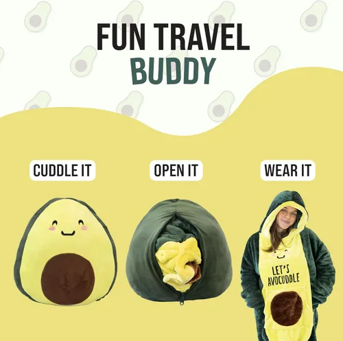 Miniatura 6 de Plushible Manta con Capucha Portátil, Sudadera con Capucha de Gran Tamaño de 2 en 1, Bolsillo de Manga Larga, Regalo Acogedor para las Fiestas, Palta