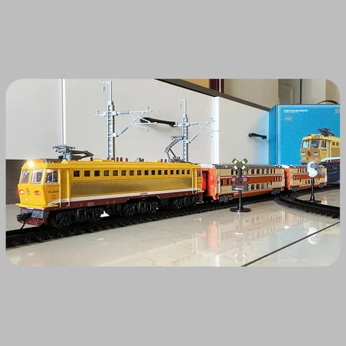 Miniatura 8 de Juego de tren de vapor de aleación SS7C con operación eléctrica, sonido envolvente y efectos de luz, y pista circular larga para juegos educativos