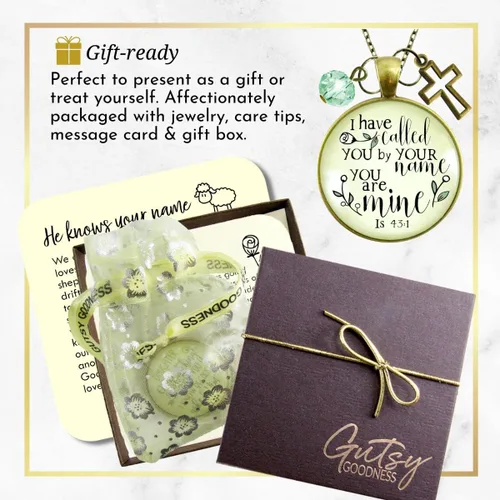 Miniatura 13 de Gutsy Goodness Faith He Cares - Collares hechos a mano con mensaje para mujer cristiana