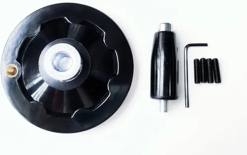Miniatura 4 de Masmoc - Rueda de metal de 4 pulgadas para eje de sierra de mesa de 1/2 pulgada, torno de torneado CNC, manivela redonda viene con tornillos