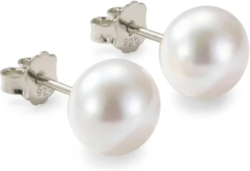 Miniatura 6 de KEZEF Pendientes de perlas de agua dulce para mujer – Perlas cultivadas de calidad AAA en poste de plata de ley 925 bañado en rodio o chapado en oro