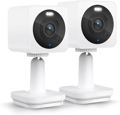 WYZE Cam OG interior/exterior 1080p Wi-Fi cámara inteligente de seguridad para el hogar con visión nocturna a color, con cable, detección de Blanco