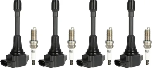 ECCPP UF549 4 bobinas de encendido con 4 bujías de iridio para Nissan para Altima Cube Rogue Sentra Versa NV200 1.6L 1.8L 2.0L l4 UF-549 C1696 5C1753