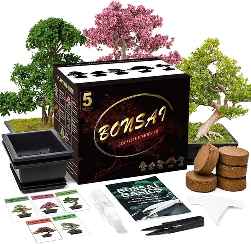 Miniatura 8 de Meekear 5 Kit de Árbol Bonsái Juego Completo de Herramientas para Cultivo de Plantas, Kit Inicial para Cultivo de Árbol Bonsái en Maceta