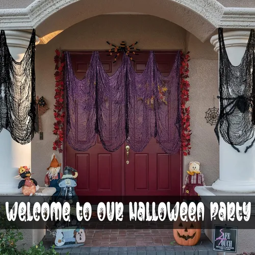 Miniatura 4 de Legigo Paquete de 6 paños espeluznantes de Halloween (30 x 72 pulgadas), gasa espeluznante para fiesta de Halloween, suministros de fiesta