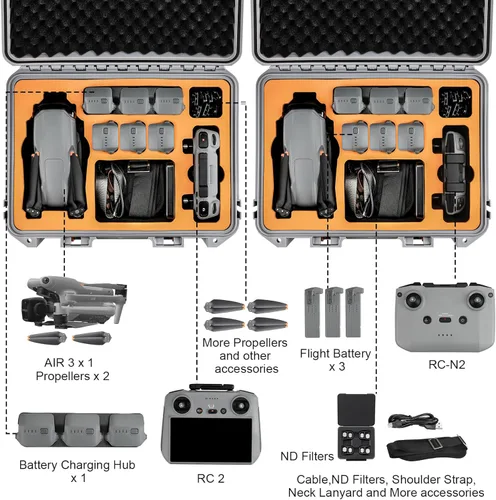Miniatura 2 de Estuche Rígido para DJI Air 3S Air 3, Estuche de Transporte Resistente al Agua y a la Presión para DJI Air 3S/3 Accesorios - Compatible con RC
