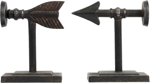 Miniatura 6 de Creative Co-Op Sujetalibros de hierro fundido en forma de flecha de bronce (juego de 2 piezas)