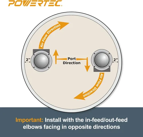 Miniatura 5 de POWERTEC Kit separador de codos y acopladores de recogida de polvo ciclónico 70292V de 4 pulgadas para contenedores de desechos de carpintería, Kit
