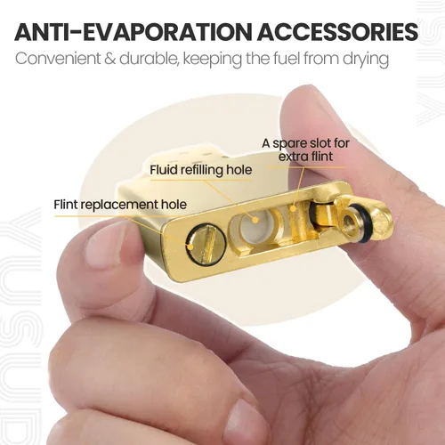 Miniatura 3 de YUSUD Sello de junta para encendedor compatible con Zippo, kit de reparación de metal con almohadilla de fieltro de algodón y ranura de pedernal