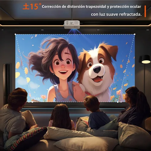 Miniatura 5 de Mini proyector, VOPLLS 1080P Full HD compatible con proyector de video, proyector de cine en casa portátil al aire libre, zoom del 50%, compatible
