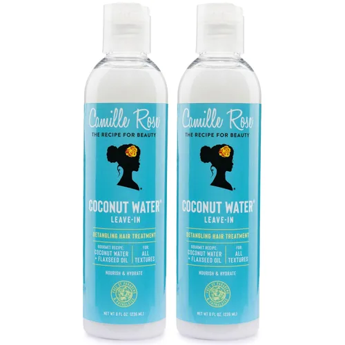 Miniatura 7 de Camille Rose Acondicionador sin enjuague con agua de coco, tratamiento concentrado para desenredar el cabello para una máxima hidratación y mechones
