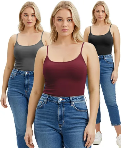 Miniatura 195 de Emmalise Camisola larga casual básica para mujer, con tirantes ajustables, top en capas
