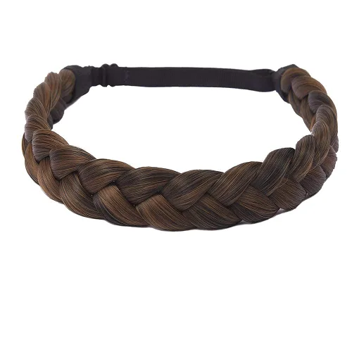 Miniatura 19 de Diadema trenzada para mujer, 3 hebras, sintéticas, trenzadas, diademas elásticas para el cabello, accesorios para el cabello a la moda