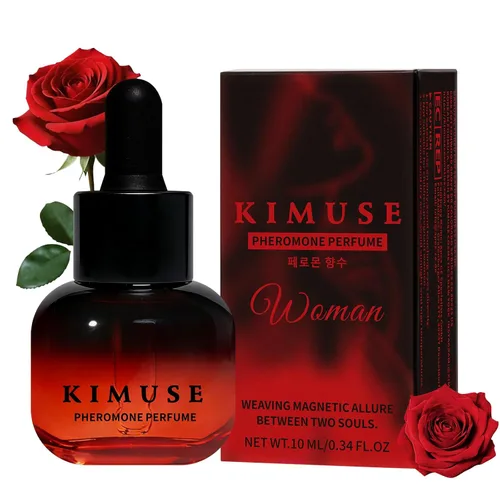 KIMUSE Perfumes de feromonas para mujer, perfume de mujer de larga duración con aroma a rosa y jazmín, mejora la atracción y la confianza, vegano y