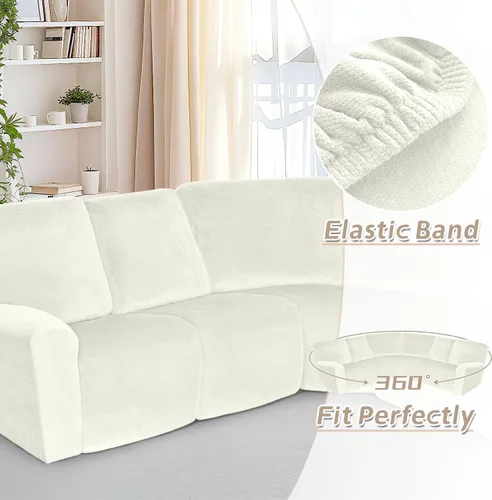 Miniatura 99 de Arfntevss Fundas de sofá seccional reclinable de terciopelo, Funda de sofá seccional de esquina para sofá reclinable, Funda elástica suave