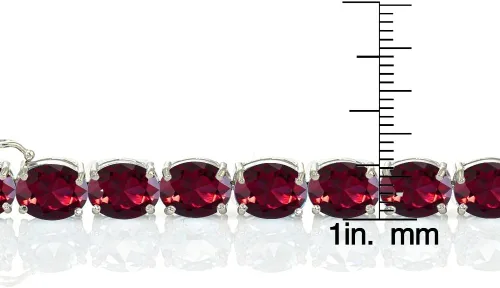 Miniatura 3 de Plata de Ley Creado Rubí, Zafiro o esmeralda gema 9x 23foot ovalada pulsera de tenis