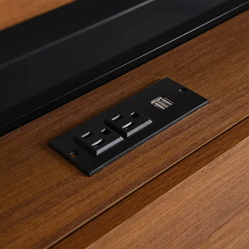 Miniatura 7 de VilroCaz Cama de plataforma de tamaño matrimonial con enchufes y puertos USB, marco de cama de plataforma de metal moderno con cajones, soporte