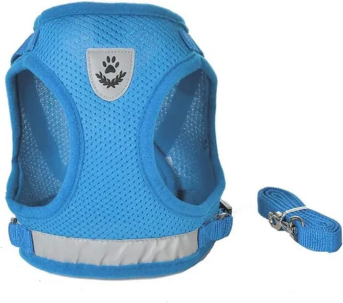 Miniatura 2 de FEimaX Juego de arnés y correa para perro, malla suave ajustable, de fácil control, chaleco ligero para gatos con tiras reflectantes, a prueba
