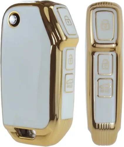 Miniatura 4 de ontto Carcasa para llavero de 3 botones con llavero compatible con control remoto plegable Kia Flip, carcasa duradera de TPU para Forte Seltos Soul