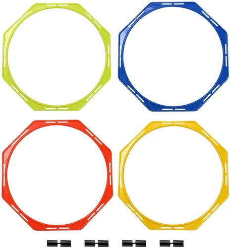 Sosoport 4 anillos de entrenamiento de velocidad y agilidad, anillos de agilidad octágonos de plástico reutilizables, equipo de entrenamiento,