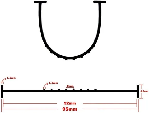 Miniatura 3 de Kit de burletes para puerta de garaje en forma de U para, sellado universal de grado profesional, extremos en T de gorma, de 5/16 pulgadas, y 3 3/4