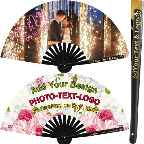 Abanicos de Mano personalizados Abanicos de Mano personalizados con texto de imagen, Abanicos De Mano personalizados, regalo para boda, baile,