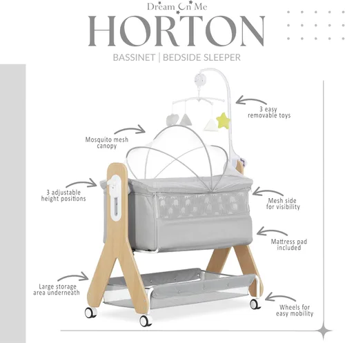 Miniatura 5 de Dream on Me Moisés Horton y cama de noche