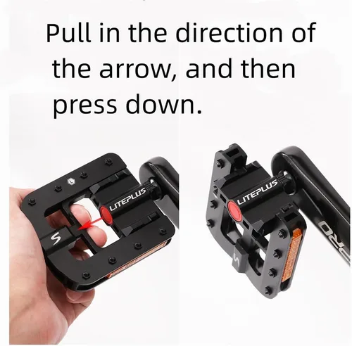 Miniatura 7 de Pedales plegables de bicicleta de aluminio, pedales de ciclismo antideslizantes universales de 9/16 pulgadas para pedal Brompton, para pedal dahon