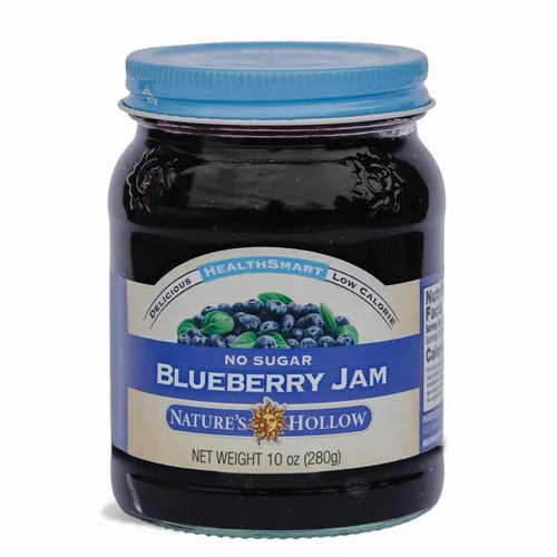 Miniatura 2 de Nature's Hollow Mermelada de arándanos: mermelada y conservas sin azúcar, baja en calorías, sin OMG, mermelada cetogénica, vegana, sin gluten y apta