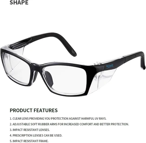 Miniatura 3 de Gafas de Seguridad Graduables Antiempañantes con Bloqueador de Luz Azul, Brazos de Goma Suave Ajustables y Antideslizantes y Almohadillas