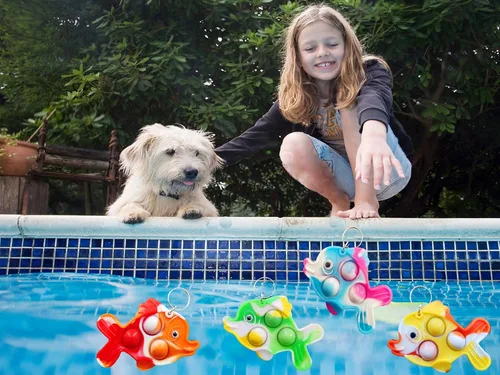 Miniatura 6 de Paquete de 20 llaveros a granel con diseño de peces de animales marinos, para niños, juguetes de fiesta de cumpleaños, suministros y regalos