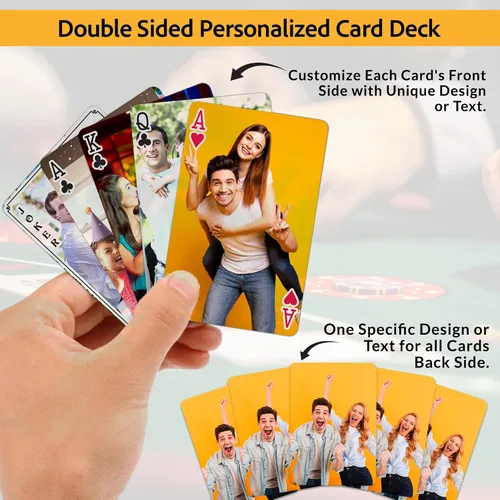 Miniatura 2 de Naipes personalizados con foto, baraja de cartas personalizadas de 2 caras, imprime 46 diseños, imágenes y crea tu propio regalo personalizado