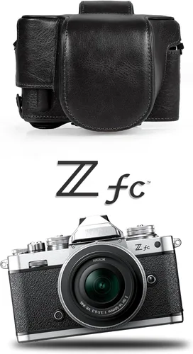 Miniatura 6 de MegaGear MG2010 Ever Ready - Funda de piel auténtica para cámara compatible con Nikon Z fc (0.630-1.969 in) - (negro)
