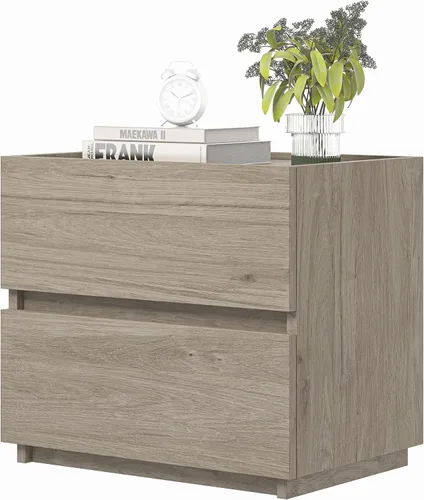 furtble Cómoda apilable de 2 cajones, cubo de almacenamiento multiusos para dormitorio, armario de almacenamiento de estilo rústico para entrada,