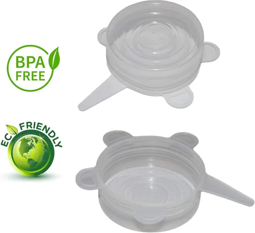Miniatura 4 de Tapas para latas de alimentos para mascotas y humanos, paquete de 4, fundas de silicona elásticas para almacenamiento de alimentos enlatados