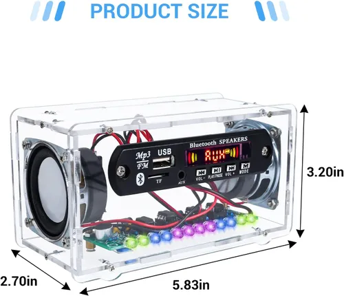 Miniatura 9 de MiOYOOW Kit de altavoz Bluetooth DIY con radio F, kit de práctica de soldadura electrónica, mini amplificador de sonido para el hogar, kit