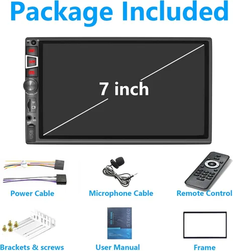 Miniatura 8 de Estéreo de auto de doble DIN compatible con Carplay inalámbrico y Android Auto y Mirror Link, pantalla táctil HD 1024 x 600 de 7 pulgadas