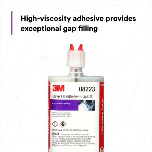 Miniatura 4 de 3M Adhesivo universal negro - 3, 08223, alta viscosidad, relleno de huecos, duradero, industrial, cartucho de 6.8 fl oz