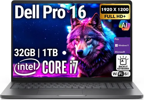 Dell Pro 16 (Reemplaza al Latitude 3550) Laptop empresarial de 16", Pantalla WUXGA, Intel i7-150U, 32 GB de RAM DDR5, SSD PCIe de 1 TB, WiFi 6E +