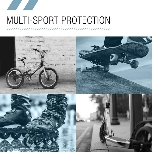 Miniatura 5 de 80SIX Juego de almohadillas multideporte: equipo de protección para patineta, ciclismo, patinaje sobre ruedas y scooter