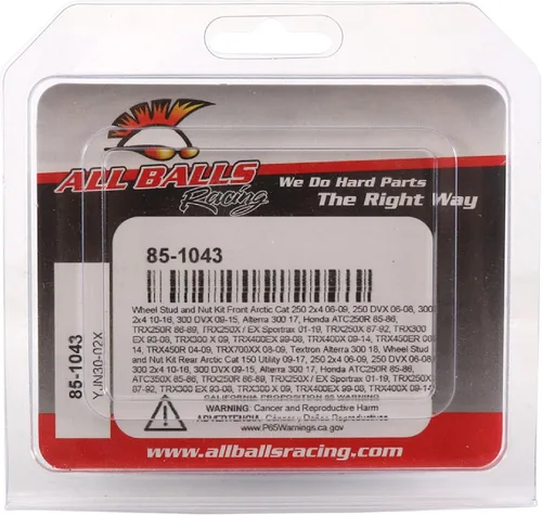 Miniatura 4 de All Balls Racing 85-1043 - Kit de tuerca y tuerca de rueda compatible con/repuesto para Arctic Cat 300 DVX 2009-2015, 300 Utility 2x4 2010-2016, 250