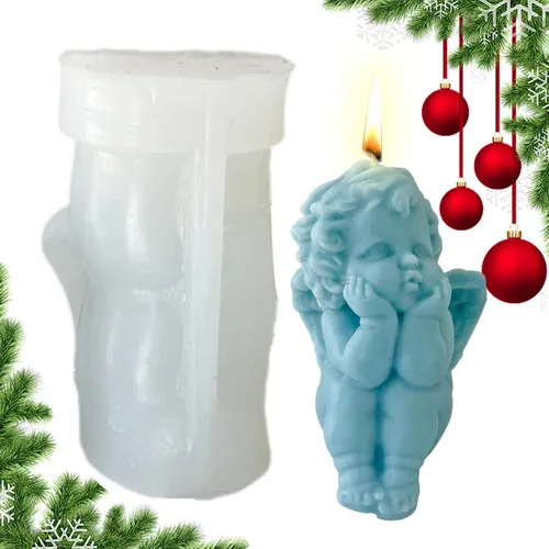 Miniatura 8 de Molde de vela de ángel de silicona, Molde de forma de ángel lindo, Molde de vela de ángel 3D, Molde para hacer velas, Molde de aromaterapia, Molde