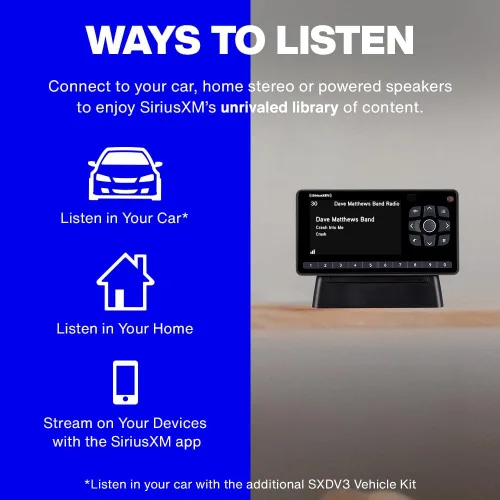 Miniatura 5 de SiriusXM SXEZR1H1 Onyx EZR Radio Satelital con Kit para el Hogar - Escucha SiriusXM en tu Sistema de Audio Doméstico o Altavoces Alimentados