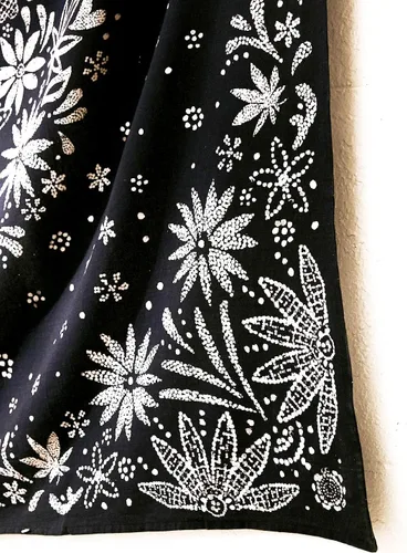 Miniatura 5 de Neasow Tapiz bohemio para colgar en la pared, tapiz floral blanco y negro con estampado de medallones de margaritas punteadas, para dormitorio