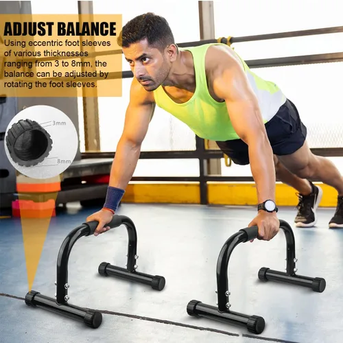 Miniatura 4 de AmazeFan Barras de Paralelas, Barras para Flexiones Entrenamiento de Fuerza para Paradas de Manos, Plancha Completa y Fondos, Calistenia, Negro