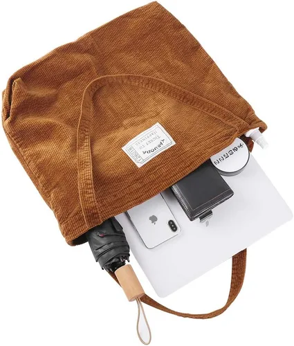 Miniatura 5 de Bolsos de hombro para mujer, bolsos de mano casuales de pana